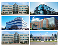 An exterior view of six medical offices in Ontario and Alberta.